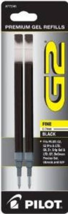 Pilot G2 Rollerball Gel Pen Refill in Black - Fine Point - Pack of 6 Gel Refill