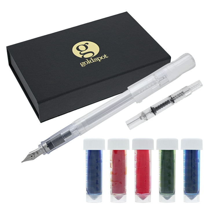 Pilot Kakuno Demonstrator Fountain Pen and Ink Gift Set - Medium Point Gift Set