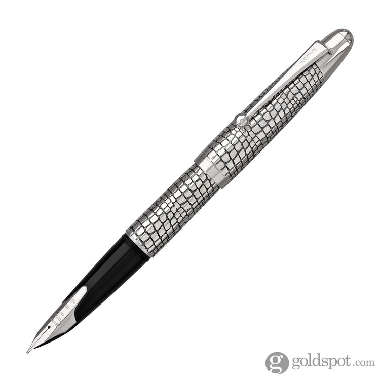 Pilot Namiki Sterling Collection Fountain Pen in Silvern Ishidatami - 18K Gold Fountain Pen