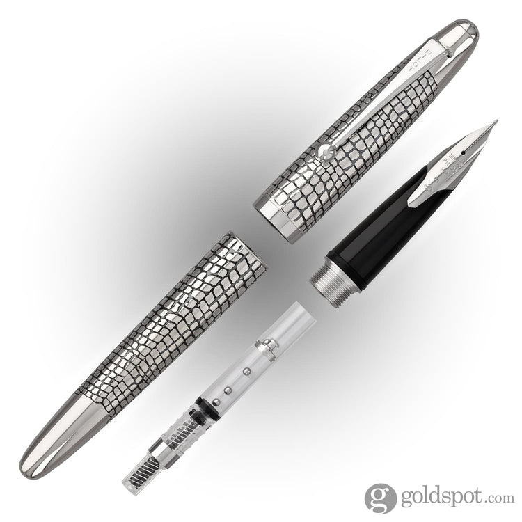 Pilot Namiki Sterling Collection Fountain Pen in Silvern Ishidatami - 18K Gold Fountain Pen