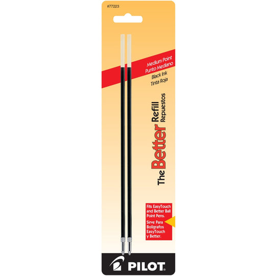 Pilot Nonretract Ballpoint Pen Refill in Red - Medium Point - Pack of 2