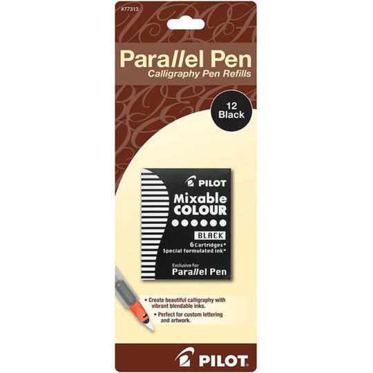Pilot Parallel Ink Cartridges in Black - Pack of 12