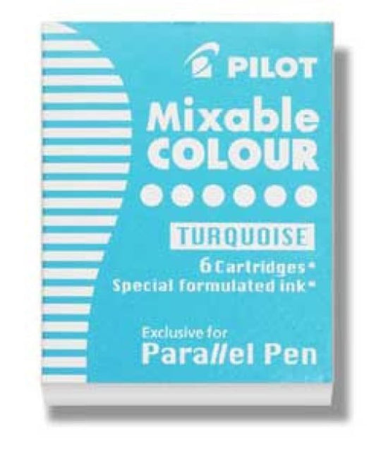 Pilot Parallel Ink Cartridges in Turquoise - Pack of 6
