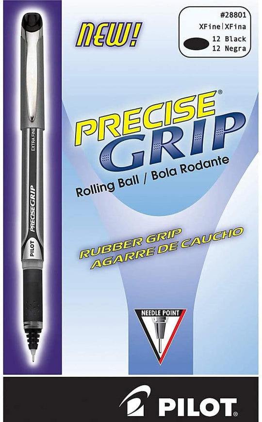 Pilot Precise Grip Rollerball Pen in Black - Pack of 12