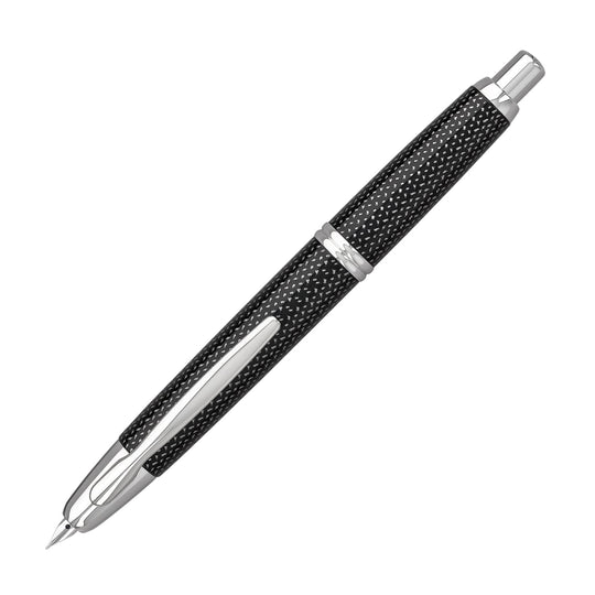 Pilot Vanishing Point Fountain Pen in Black Carbonesque & Rhodium