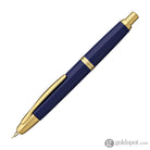 Pilot Vanishing Point Fountain Pen in Blue & Gold - 18K Gold Fountain Pen