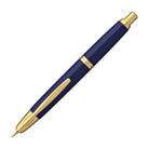 Pilot Vanishing Point Fountain Pen in Blue & Gold - 18K Gold Fountain Pen