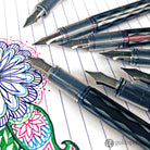 Pilot Varsity Disposable Fountain Pen in Black with Assorted Ink Colors - Medium Point - Pack of 7 Fountain Pen