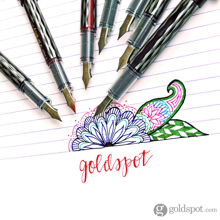 Pilot Varsity Disposable Fountain Pen in Black with Assorted Ink Colors - Medium Point - Pack of 7 Fountain Pen