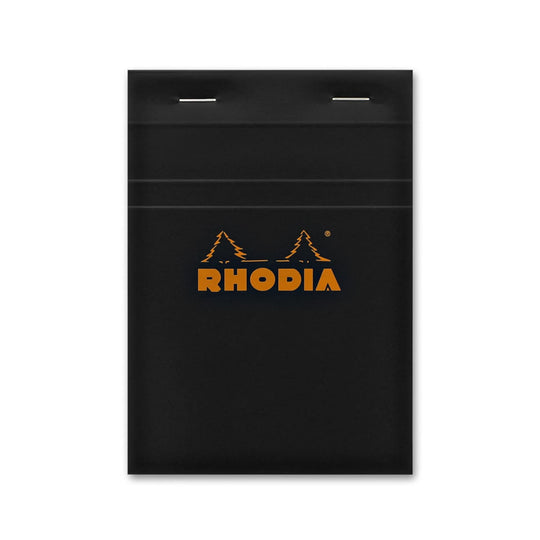 Rhodia Staplebound Lined Paper Notepad in Black - 4 x 6