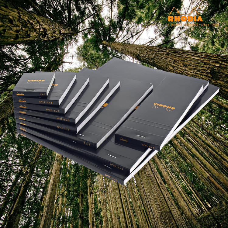 Rhodia No. 13 Staplebound 4 x 6 Graph Paper Notepad in Black Notepad