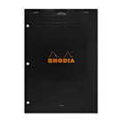 Rhodia No. 18 Lined Staplebound with 3 Hole Punch 8.25 x 11.75 in Black Notebook