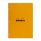Rhodia No. 18 Lined Staplebound with 3 Hole Punch 8.25 x 11.75 in Orange Notepad