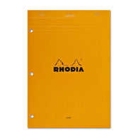 Rhodia No. 18 Lined Staplebound with 3 Hole Punch 8.25 x 11.75 in Orange