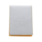 Rhodia Pad Holder in Silver with Lined Pad with Pen Loop - 3.75 x 5.5 Notebook
