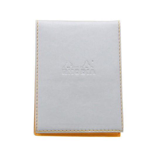 Rhodia Pad Holder in Silver with Lined Pad with Pen Loop - 3.75 x 5.5