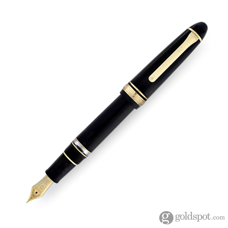 Sailor 1911 Large Realo Fountain Pen in Black with Gold Trim - 21K Gold Extra Fine Fountain Pen