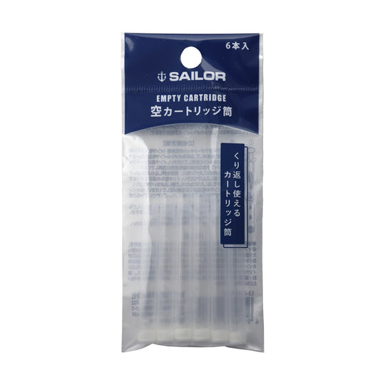 Sailor Fountain Pen Empty Reusable Ink Cartridges - 6 Pack