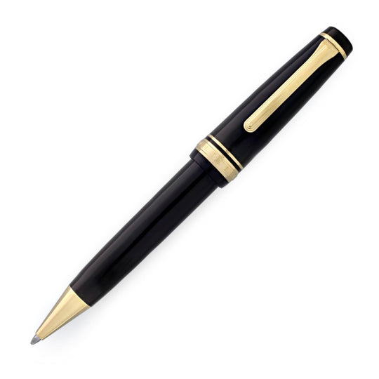 Sailor Professional Gear Ballpoint Pen in Black with Gold Trim - 24K Gold Nib