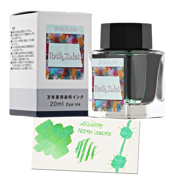 Sailor USA State Bottled Ink in North Dakota (Mint Green) - 20 mL Bottled Ink