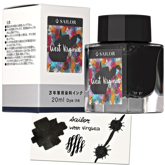 Sailor USA State Bottled Ink in West Virginia (Coal Gray) - 20 mL