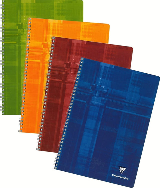 Single Clairefontaine Wirebound Ruled with Margin Notebook - Assorted Color - 8.25 x 11.75