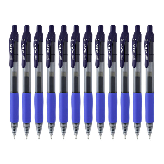 Staples Aura Gel Pens in Blue - 0.7mm - Pack of 12