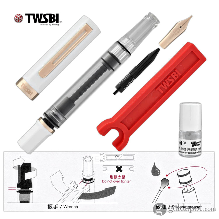 TWSBI Eco Fountain Pen in White Rose Gold Fountain Pen