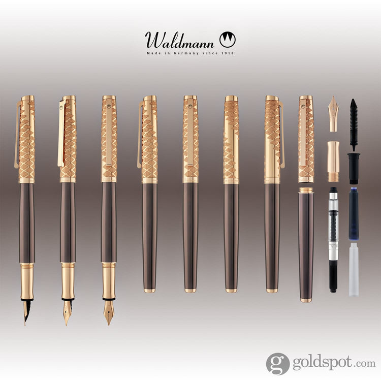 Waldmann Tuscany Fountain Pen in Vela with Rose Gold Steel Nib Fountain Pen