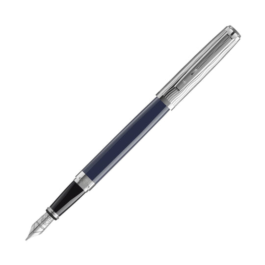 Waterman Exception L’Essence du Bleu Fountain Pen in Metal & Blue Lacquer - 18K Gold