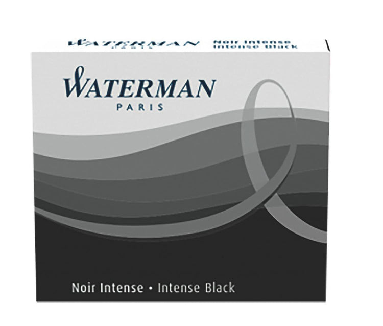 Waterman Mini Ink Cartridges in Intense Black - Pack of 6 Fountain Pen Cartridges