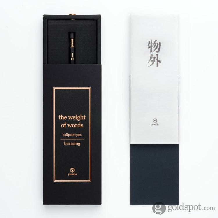 ystudio Brassing Ballpoint Pen in Black Ballpoint Pen