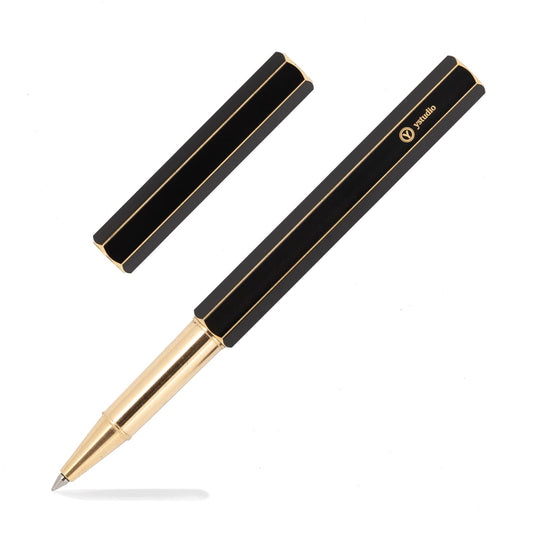 ystudio Brassing Rollerball Pen in Black